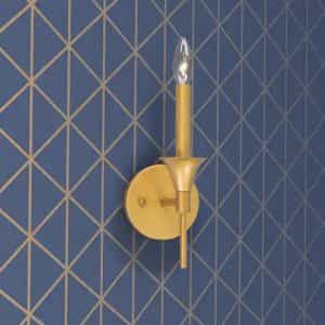 LNC LLYU2EHL137823E Vintage Brushed Gold Linear Candlestick Sconce Vanity Light, Classic 1-Light Antique Wall Lamp for Kitchen Dining Room