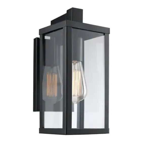 bel-air-lighting-40750-bk-oxford-12-5-in-1-light-black-outdoor-wall-lantern-sconce-light-with-clear-glass