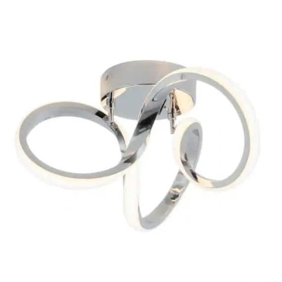 Artika FM-SWR-C Swirl 13 in. Chrome Modern LED Flush Mount Ceiling Light for Kitchen Dining Room