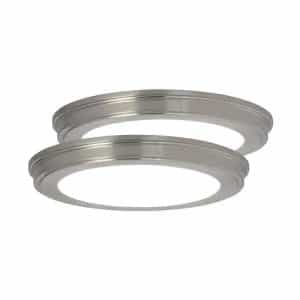 Commercial Electric JJU3011L-2/BN 13 in. Brushed Nickel Selectable CCT Color Changing LED Round Ceiling Flush Mount Light Fixture (2-Pack)