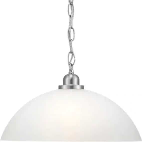 progress-lighting-p500149-009-classic-1-light-brushed-nickel-pendant