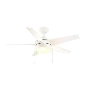 Home Decorators Collection 51566 Windward 44 in. LED Indoor Matte White Ceiling Fan with Light Kit