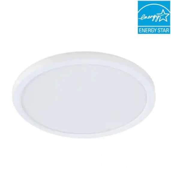 Feit Electric 74206/CA/V2 7.5 in. 10.5-Watt Title 24 Dimmable White Integrated LED Round Flat Panel Ceiling Flush Mount with Color Change CCT