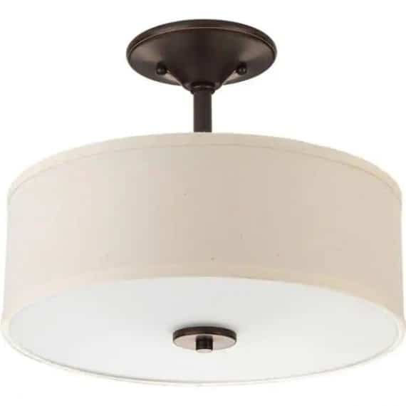 progress-lighting-p3712-20-inspire-collection-13-in-2-light-antique-bronze-transitional-semi-flush-ceiling-mount-with-off-white-linen-shade