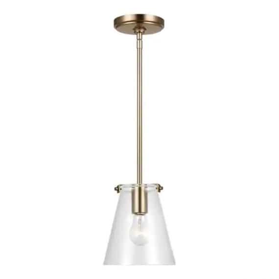 sea-gull-lighting-6000801-848-blaine-1-light-satin-brass-hanging-pendant-with-clear-glass-shade