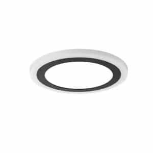 Hampton Bay FP13/3CCT/NL/HD Clement 13 in. Round Black Flat Panel SW/BW/DL Color Choice Selectable LED with Night Light Flush Mount