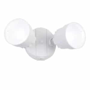 LUTEC P6221W 2-Light White Outdoor Integrated LED Wall or Eave Mount Flood Light