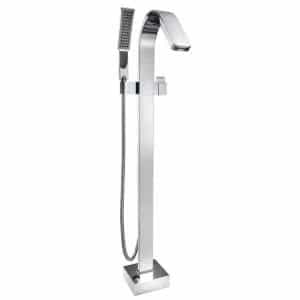 AKDY TF0027 1-Handle Freestanding Floor Mount Roman Tub Faucet Bathtub Filler with Hand Shower in Chrome