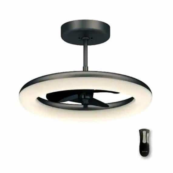 Altitude ERTE1708065MBK Helium 24 in. Integrated LED Indoor/Outdoor Matte Black Ceiling Fan with Light Kit and Remote Control