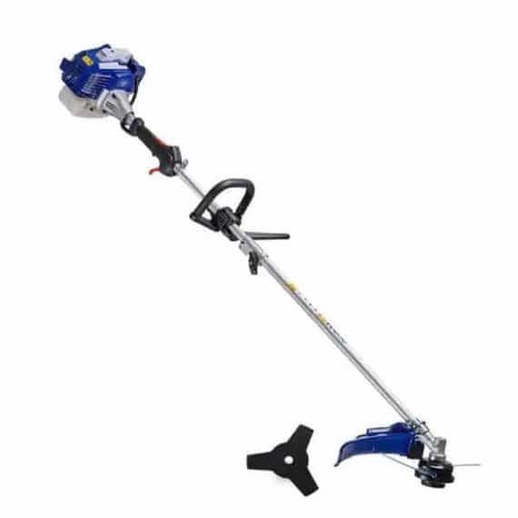 BADGER WB26BCI 26 cc 2-Stroke 2-in-1 Gas Full Crank Straight Shaft Grass Trimmer with Brush Cutter Blade and Bonus Harness
