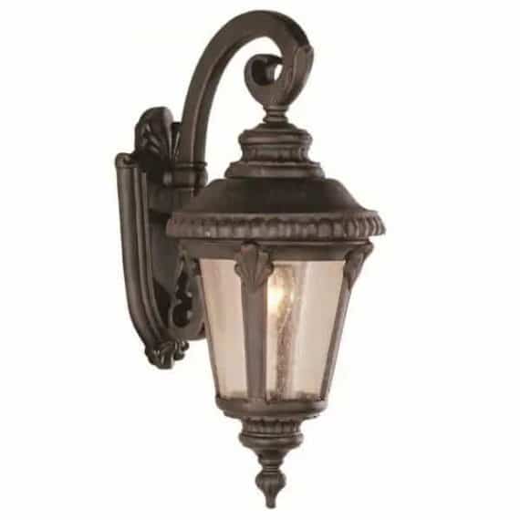 Bel Air Lighting 5043 RT Commons 1-Light Rust Outdoor Wall Lantern Sconce Light with Seeded Glass