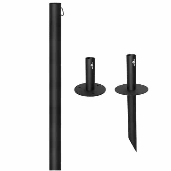 EXCELLO GLOBAL PRODUCTS EGP-HD-0429 Single 10 ft. String Light Pole (Black)