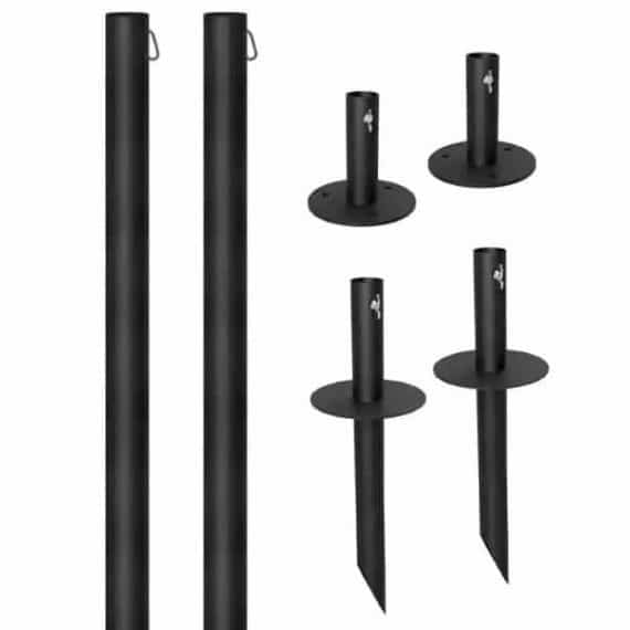 EXCELLO GLOBAL PRODUCTS EGP-HD-0359 Two 10 ft. String Light Poles, Black