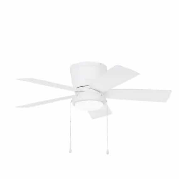 Home Decorators Collection AM589H-WH Arleigh 44 in. LED Outdoor White Ceiling Fan with Light