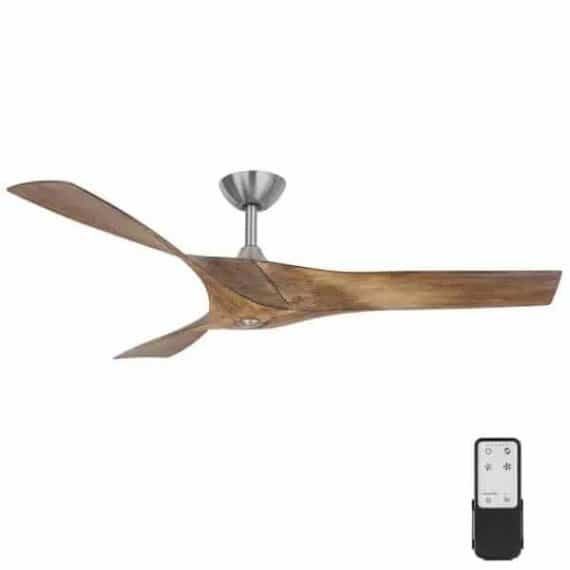 Home Decorators Collection 34776-HBU Wesley 52 in. Indoor/Outdoor Brushed Nickel DC Motor Ceiling Fan with Remote Control