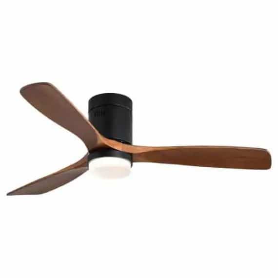 Jushua DJYC-L-KBS-52144 52 in. Integrated LED Indoor Black Ceiling Fan Blade Noiseless Reversible Motor Remote Control with Light