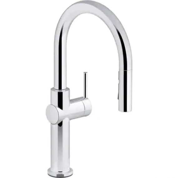KOHLER K-22972-CP Crue Single-Handle Pull-Down Sprayer Kitchen Faucet in Polished Chrome