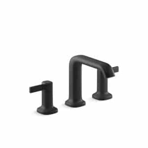 KOHLER K-R27138-4D-BL Ashan 8 in. Widespread 2-Handle Bathroom Faucet in Matte Black