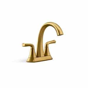 KOHLER K-R28796-4D-2MB Sundae 4 in. Centerset 2-Handles Bathroom Faucet in Vibrant Brushed Moderne Brass