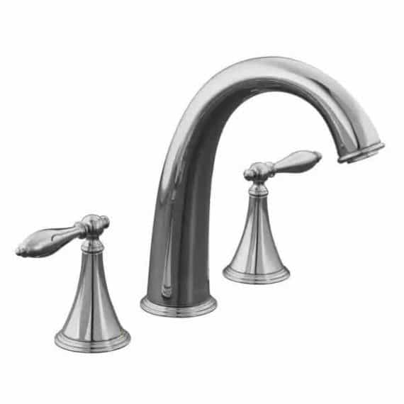 KOHLER K-T314-4M-CP Finial 8 in. 2-Handle Low-Arc Bathroom Faucet Trim with Lever Handles in Polished Chrome (Valve Not Included)