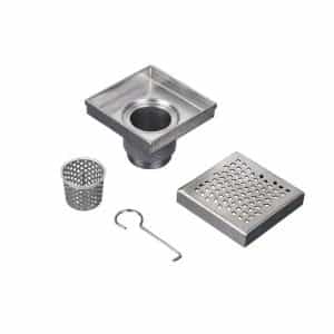 OATEY DSS4060R2 Designline 6 in. x 6 in. Stainless Steel Square Shower Drain with Wave Pattern Drain Cover