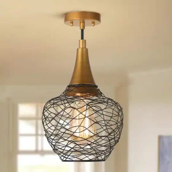 uolfin-f7zifyhd24235rv-modern-lantern-ceiling-light-saris-7-1-in-1-light-black-and-gold-cage-flush-mount-light
