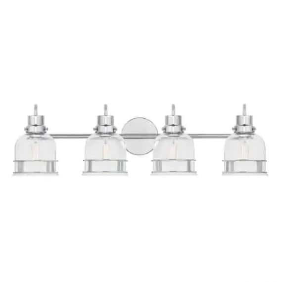 home-decorators-collection-25024-willow-springs-31-25-in-4-light-chrome-bathroom-vanity-light-with-clear-glass-shade