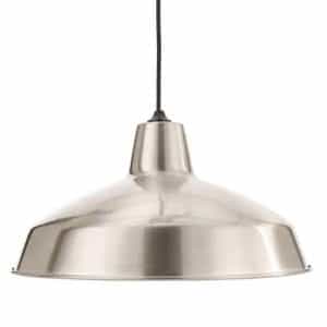 Hampton Bay AF-1032R 1-Light Brushed Nickel Rustic Steel Hanging Barn Light Warehouse Pendant