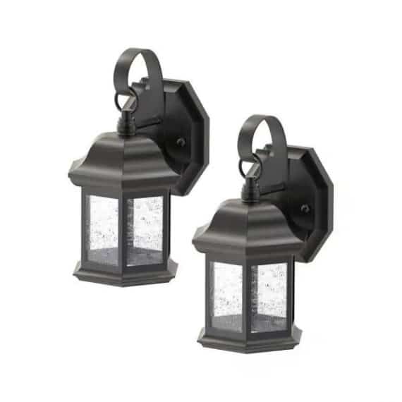 hampton-bay-kb-t0784-1-light-black-outdoor-wall-lantern-sconce-with-seeded-glass-2-pack