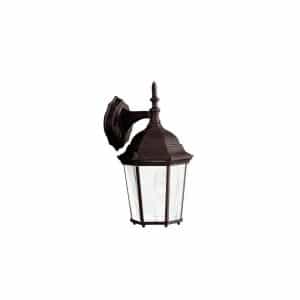 KICHLER 9650TZ Madison 14.5 in. 1-Light Tannery Bronze Outdoor Light Wall Sconce with Clear Beveled Glass (1-Pack)