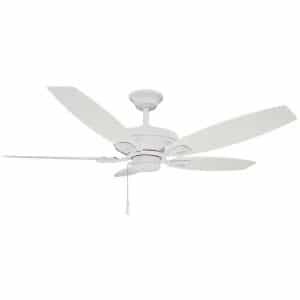 Hampton Bay 51716 North Pond 52 in. Indoor/Outdoor Matte White Ceiling Fan with Downrod and Reversible Motor; Light Kit Adaptable