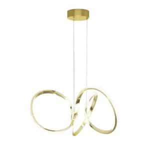 Artika PDT-SWR-HD2GD Swirl 30-Watt Integrated LED Gold Modern Island Light Hanging Pendant Light Chandelier for Foyer and Living Room