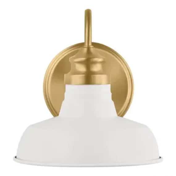 hampton-bay-hb3670-338-7-63-in-elmcroft-1-light-brushed-gold-farmhouse-wall-mount-sconce-light-with-designer-white-metal-shade