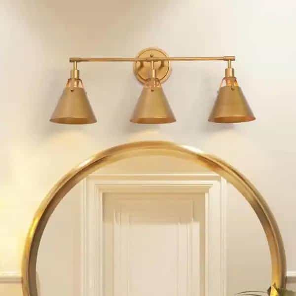LNC RYEEQVHD14053Z7 Vintage Gold Bathroom Vanity Light, MidCentury 3
