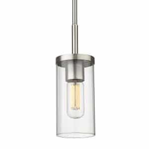 Golden Lighting 7011-M1L PW-CLR Winslett 1-Light Pewter Mini Pendant
