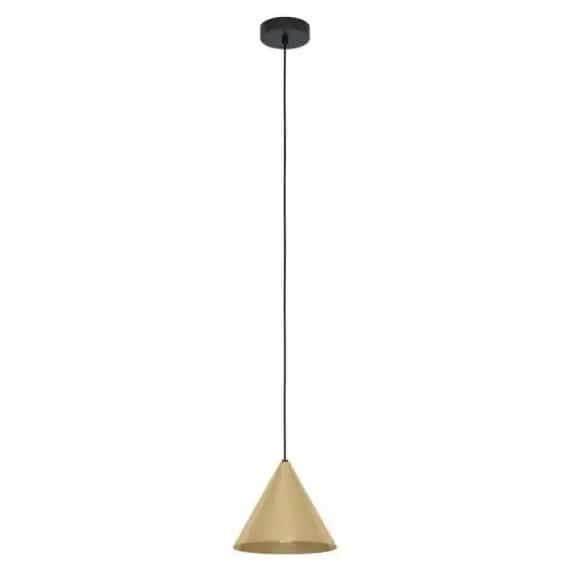 eglo-99591a-narices-1-light-structured-black-mini-pendant-with-brushed-brass-metal-shade