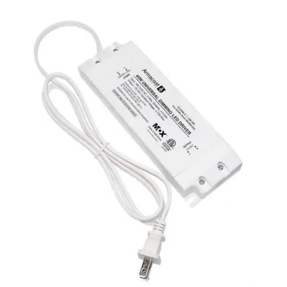 Armacost Lighting 840450 White 45-Watt LED Power Supply Dimmable Driver Transformer