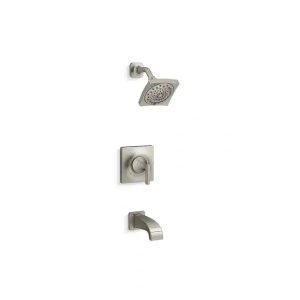 KOHLER K-R78040-4E-BN Katun 1-Handle 3-Spray Tub and Shower Faucet in Brushed Nickel (Valve Included)