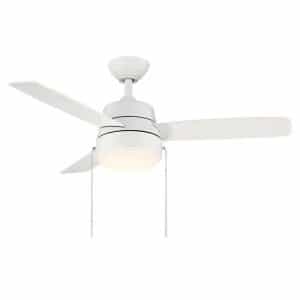 Hampton Bay SW19151P MWH Caprice 44 in. Integrated LED Indoor Matte White Ceiling Fan with Light Kit