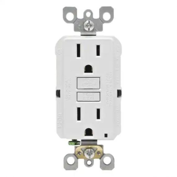 Leviton M42-GFNT1-04W 15 Amp 125-Volt Duplex Self-Test Slim GFCI Outlet, White (4-Pack)