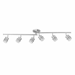 Globe Electric 59355 4 ft. Kearney 6-Light Brushed Nickel Foldable Track Lighting, Bulbs Included