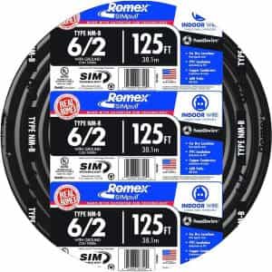 Southwire 28894402 125 ft. 6/2 Stranded Romex SIMpull CU NM-B W/G Wire