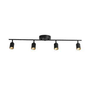 Vidalite CE1008571 Modern 3 ft. 4 Spot-Light, Black Integrated LED, Fixed Track Lighting Kit with Rotating Heads
