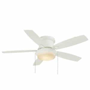 Hampton Bay YG216-MWH Roanoke 48 in. LED Indoor/Outdoor Matte White Ceiling Fan with Light Kit