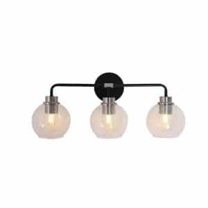 Hampton Bay HD-1861BNBK Vista Heights 3-Light Brushed Nickel and Matte Black Bathroom Vanity Light
