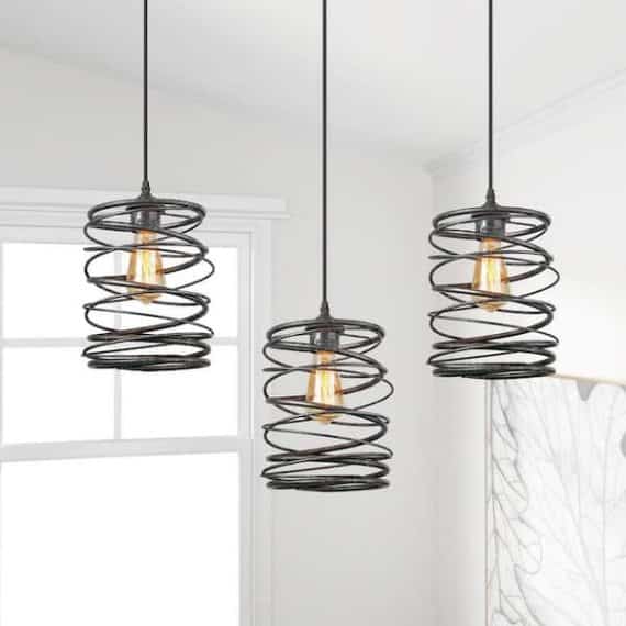lnc-a03292-lavie-8-in-1-light-mottled-black-industrial-pendant-light-with-spiral-iron-lantern-cage
