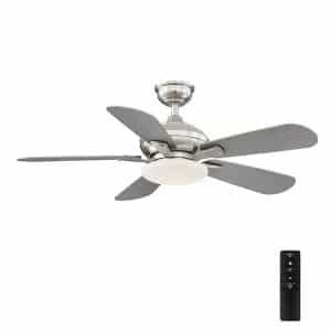 Home Decorators Collection YG654-BN Benson 44 in. LED Brushed Nickel Ceiling Fan with Light and Remote Control