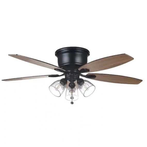 hampton-bay-51829-stoneridge-52-in-indoor-led-matte-black-hugger-ceiling-fan-with-light-kit-5-reversible-blades-and-reversible-motor