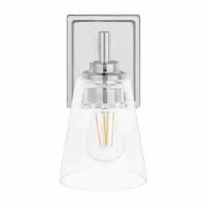 Hampton Bay HB3679-07 5.25 in. Wakefield 1-Light Chrome Modern Wall Mount Sconce Light with Clear Glass Shade