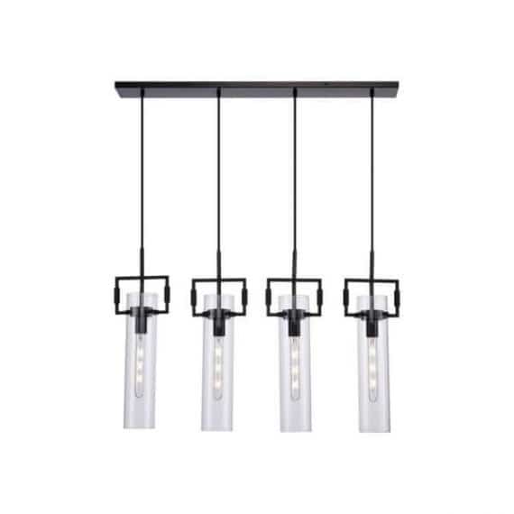 bel-air-lighting-pnd-2156-bk-4-light-black-hanging-kitchen-island-pendant-light-with-clear-glass-shades